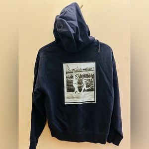 Lacoste tennis hoodie w old timey tennis graphic (men’s x-small)